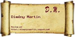 Dimény Martin névjegykártya
